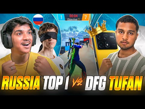 🇷🇺 RUSSIA TOP 1 LEGEND 😈 vs 🇮🇳 DFG TUFAN 🔥 | 1v1 PC vs Mobile | Free Fire Telugu #dfg #freefire