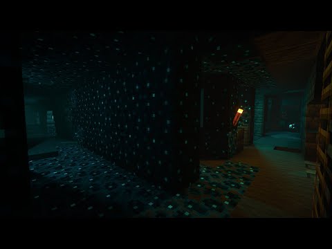 Minecraft Deep Dark Exploration with Rethinking Voxels Shaders (No Commentary)