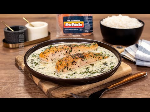 Somon cu sos alb si spanac, o reteta simpla si gustoasa | JamilaCuisine