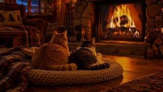 No Ads🐾Insomnia Relief: Cat Purr ASMR & Roaring Fire~ Magical Cozy Ambience for Sleep, Study & Calm😴