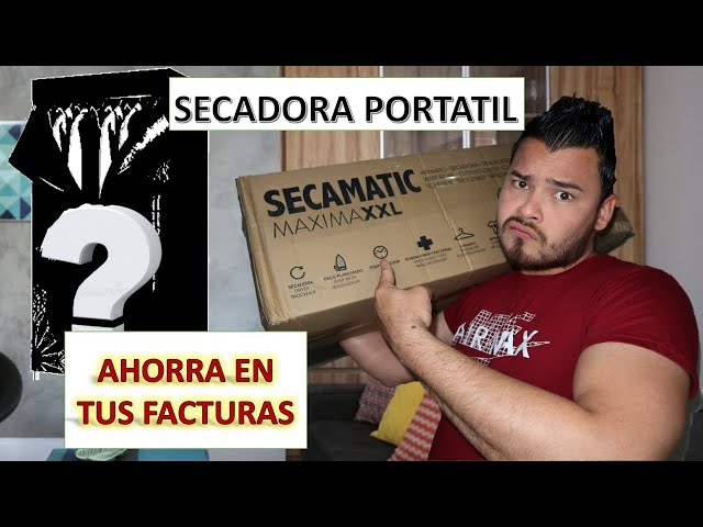 Vídeo relacionado con Secadora de ropa Secamatic XXL sin friccion,1500W, capacidad de Secadora 12 kg y 20 Kg de Tendedero y Armario con control remoto.Temporizador digital 180 min con funciones ECO/Turbo/Plus y Frio