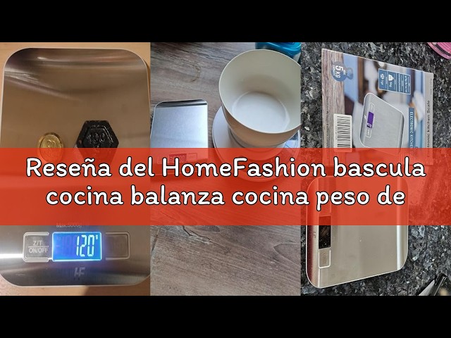 Vídeo relacionado con HomeFashion bascula cocina balanza cocina peso de cocina digital Báscula con Pantalla LCD, Acero Inoxidable, Balanza de Alimentos Multifuncional 5 kg/11 lbs
