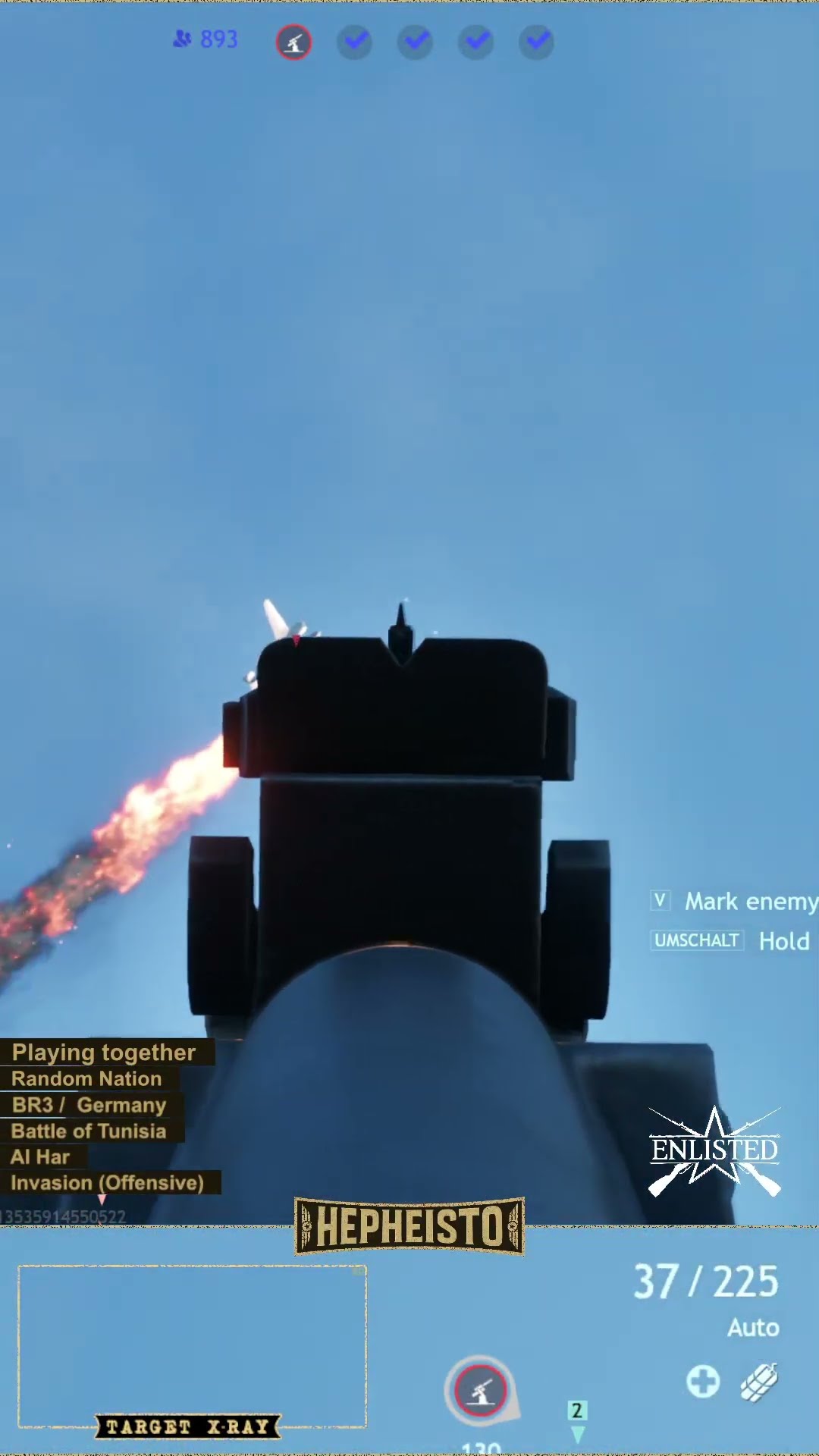 Machinegunner eliminates P-38J-15 with Machinegun from ground