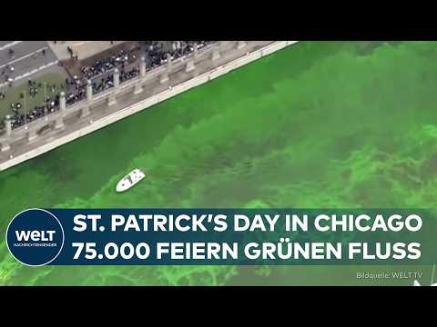 Video Thumbnail: USA: Chicago River wird grün -  75.000 feiern spektakulären St. Patrick’s Day!