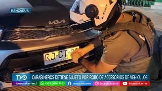 Carabineros detiene a sujeto por robo de accesorios de vehículos, y orden vigente en Rancagua