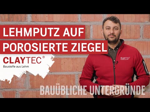 Lehmputz auf porosierte Ziegel - CLAYTEC Lehmbaustoffe auf bauüblichen Untergründen  Anwendungsvideo