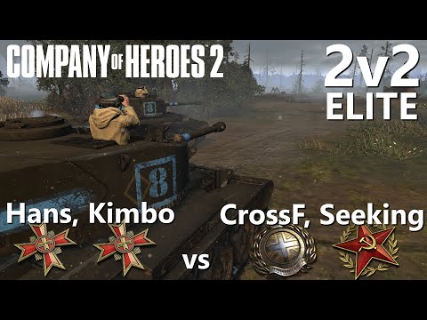 CoH2: Elite 2v2 Hans, Kimbo vs Seeking, Crossfire (Company of Heroes 2)