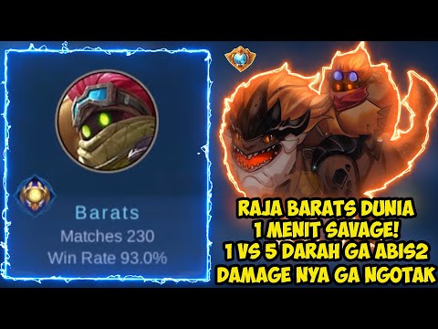 RAJA BARATS DUNIA 93% WINRATE 1 MENIT SAVAGE,CHEATER? | TOP1GLOBAL BARATS MOBILE LEGENDS