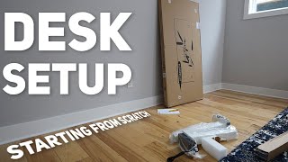 Best Bedroom Desk Setup Makeover | Bamboo Standing Desk, 32" LG Smart Monitor, and More!