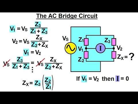 Ingeniería eléctrica: Capítulo 10 Voltajes alternos y fasores (62 de 82) El circuito puente de CA