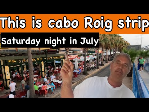 cabo roig strip (saturday night in july)bars and restaurants cabo roig costa blanca Spain