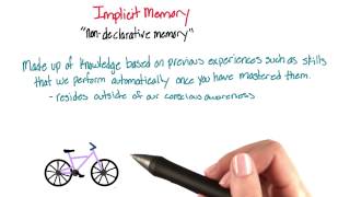 Implicit (non-declarative) memory - Intro to Psychology