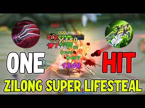 SUPER LIFESTEAL ZILONG FULL DAMAGE ONLY - Zilong Best Build 2023 ~ MLBB