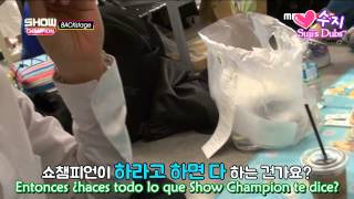 ►Suji's Dubs「150627 MONSTA X Show Champion Backstage」[Sub Español]