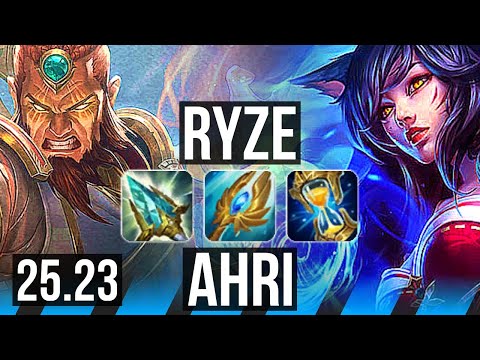 RYZE vs AHRI (MID) | 11/1/7, Godlike | EUW Master | 25.23