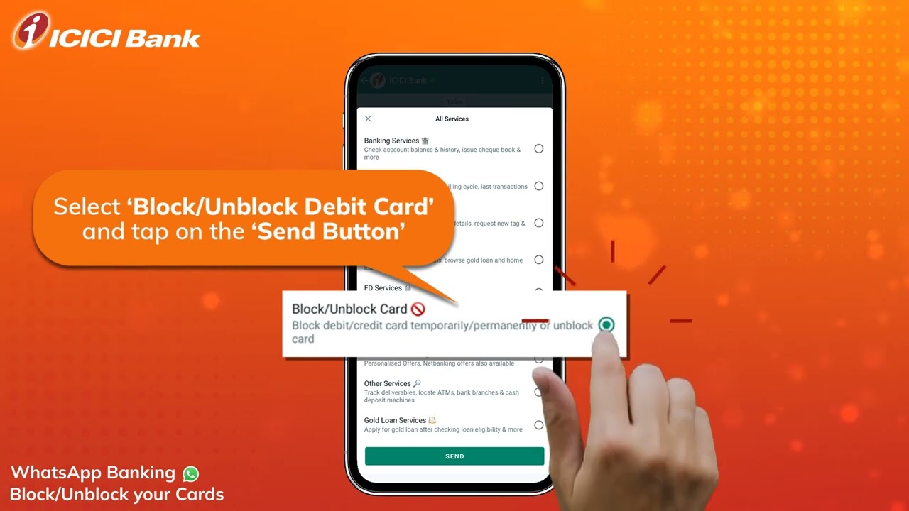 How to block WhatsApp card?