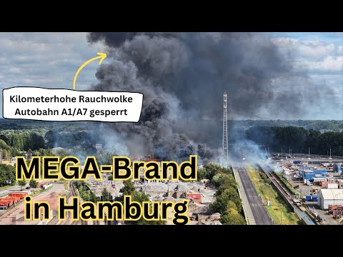 #MEGA #Fire in #Hamburg - #Chaos at the Hamburg #Port - Debris hurls through the air