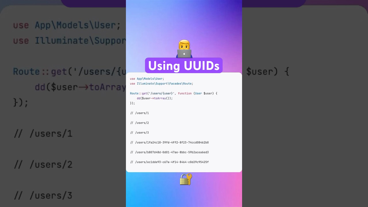 Using UUIDs #dev #tips #coding #webdevelopment #laravel #it #php