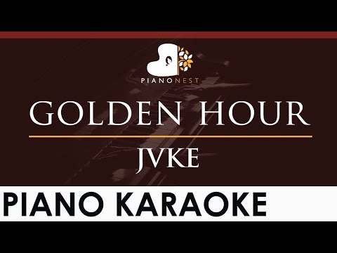 JVKE - golden hour - HIGHER Key (Piano Karaoke Instrumental)