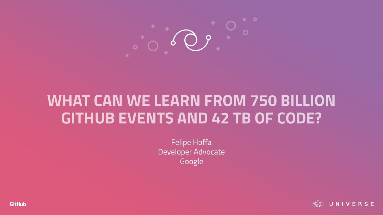What can we learn from 750B GitHub events and 42 TB of code? - GitHub Universe 2017