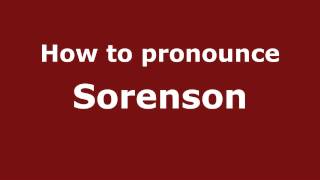 How to pronounce Sorenson