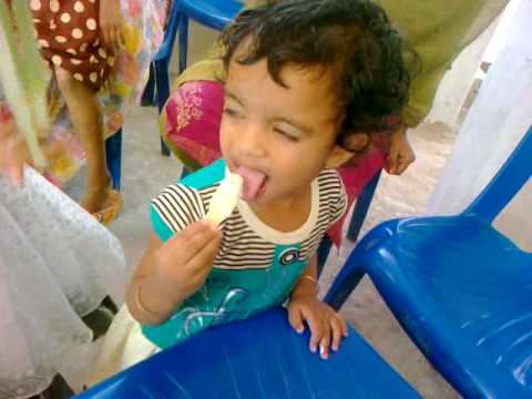 My niece Anika (1.5 years old) eating Ice cream