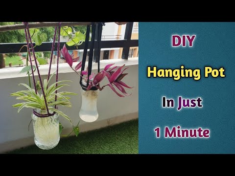Make Hanging Pots with Rope in Just  1Minute/How to Make Sling Knot/DIY Quick & Easy Hanging Planter