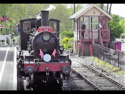 The steam locomotive "Norwegian"  at Kent and East Sussex Railway in England.