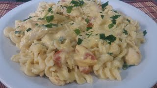MACARRÃO COM CREME DE MILHO E FRANGO CREMOSO   !!! RECEITINHAS COM AMOR...