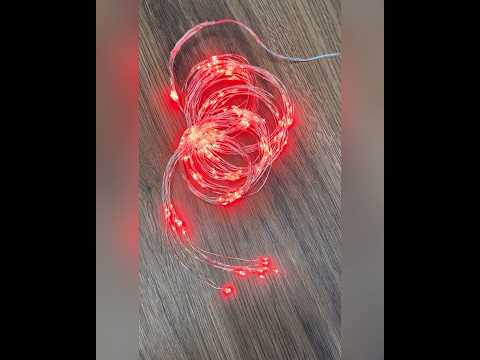 Гирлянда Конский Хвост 200LED 10 нитей по 2м цвет Красный режимы статика и мерцание от батареек