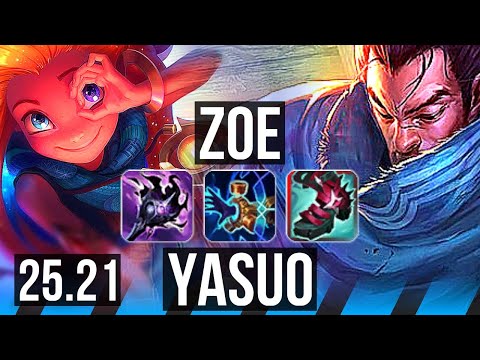 ZOE vs YASUO (MID) | 14/0/10, Legendary | KR Master | 25.21