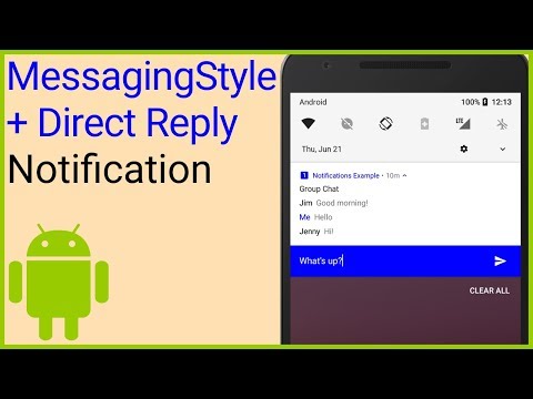 Notifications Tutorial Part 5 MESSAGING STYLE DIRECT REPLY Android Studio Tutorial