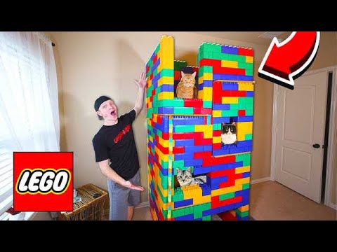 5 STORY LEGO MANSION FOR MY CATS!