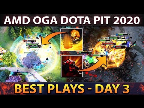 AMD OGA Dota PIT 2020 - Best Plays Day 3 - Dota 2 ft. s444444444444444444 Moment!