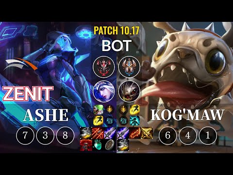HLE Zenit Ashe vs Kog'Maw Bot - KR Patch 10.17