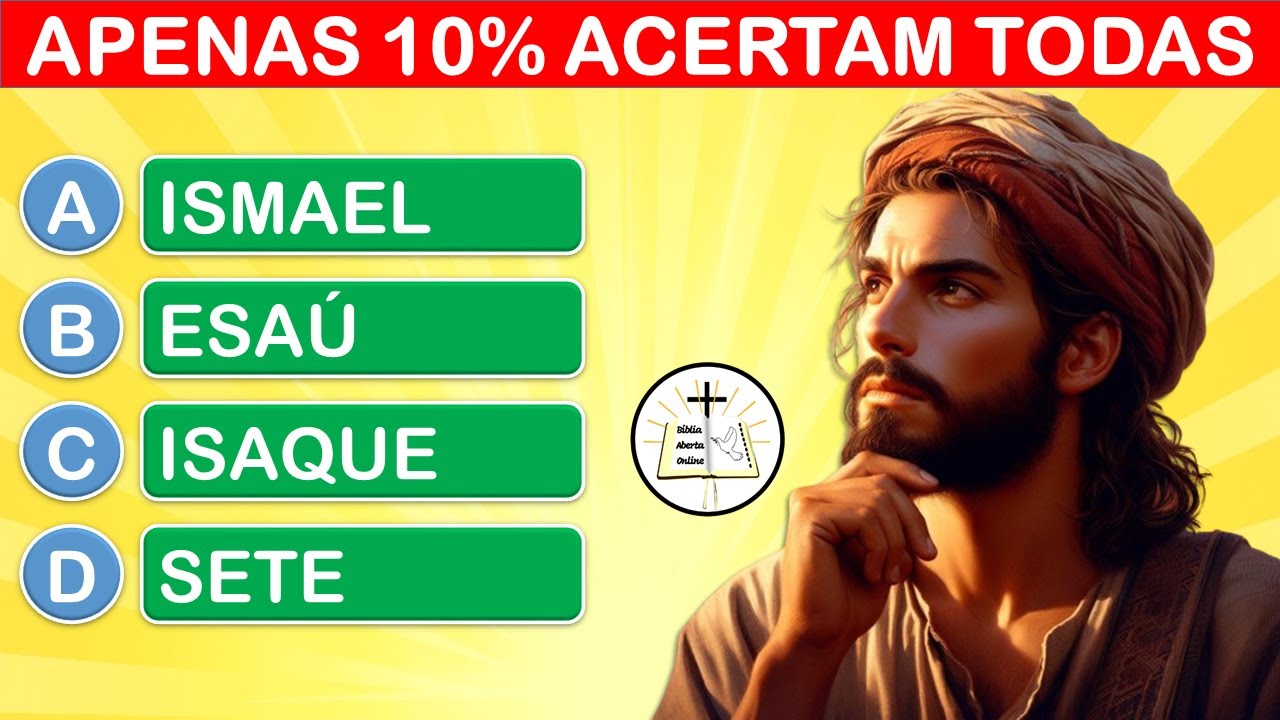 30 PERGUNTAS BÍBLICAS DE NÍVEL FÁCIL MÉDIO E DIFÍCIL - QUIZ BÍBLICO #4