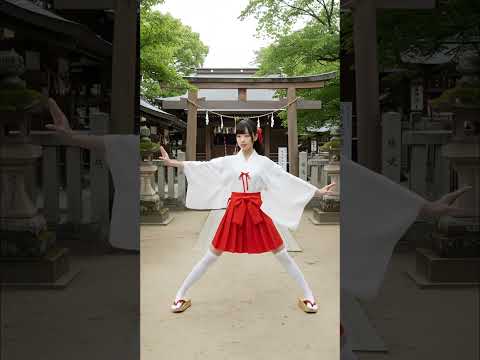 神社の元気な巫女