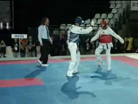 European Taekwondo Championships 2008 Rome over 84 kg Sweden vs Greece Round 1