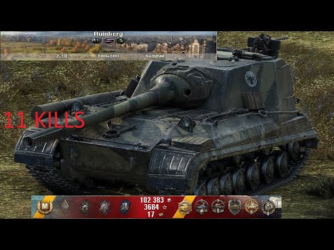WOT , WOW Replay  Obj.268/4 Ruinberg 11 kills - Match of the day