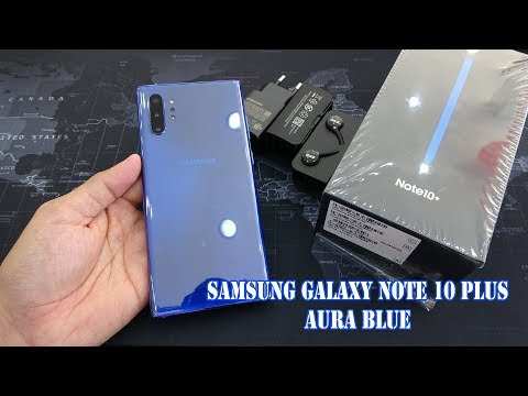 Samsung Galaxy Note 10 Plus Aura Blue color unboxing | fingerprint, face unlock tested