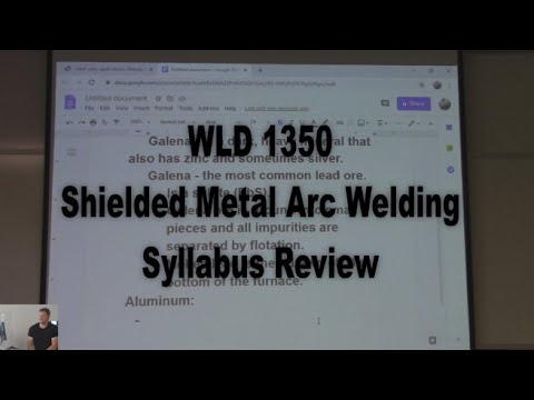 WLD 1350 Shielded Metal Arc Welding Syllabus Review