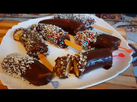 #Delicious#Chocolate#Desert Вкусный десерт банан в шоколаде.Delicious chocolate banana desert.