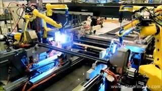 Автоматическая линия для производства стеллажной балки с приваркой крепления