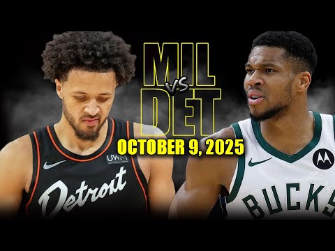 Milwaukee Bucks vs Detroit Pistons Full Game Highlights - October 9, 2025 | NBA Preseason