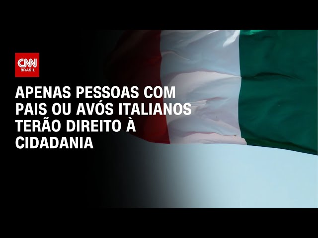 Itália restringe acesso à cidadania para solicitantes por descendência | CNN PRIME TIME