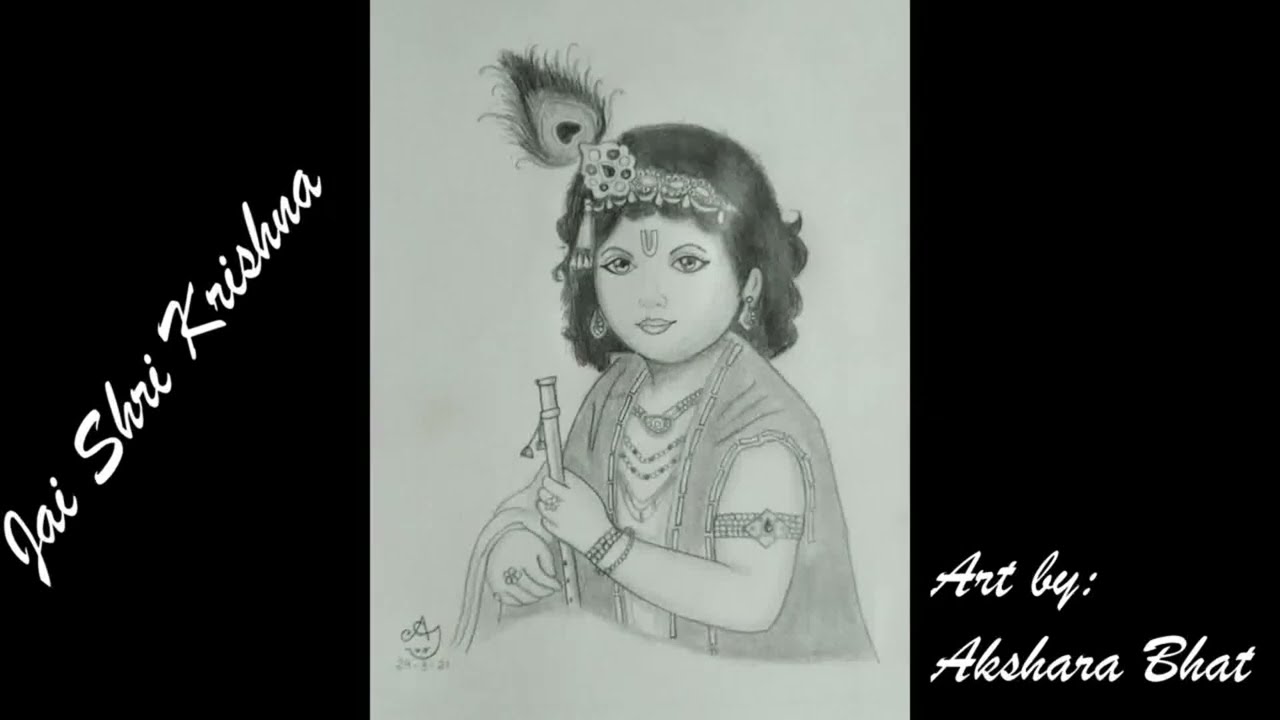 Janmashtami Special / Krishna Line Art for Beginners | Krishna line art | Creative Akshara