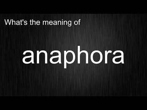 What's the meaning of "Anaphora", How to pronounce?