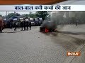 School van catches fire in Mumbai