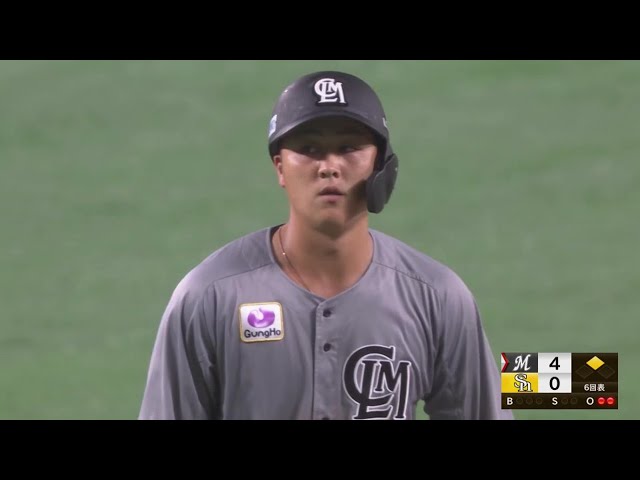 【6回表】マリーンズ・山口航輝 リードを広げるライトフェンス直撃の2点タイムリー2ベース!! 2023年7月29日 福岡ソフトバンクホークス 対 千葉ロッテマリーンズ