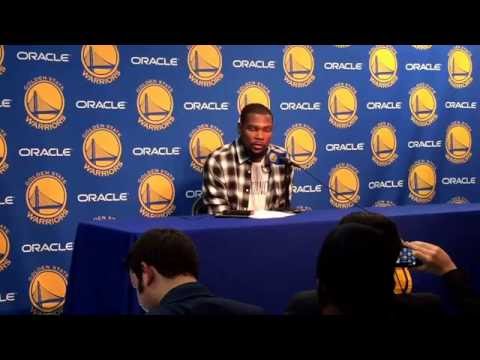 Durant on Draymond: "Defensively, keep everything in front, help each other rebound, we'll be fine."